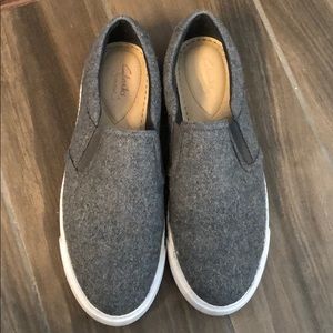 Grey Clarks slipons